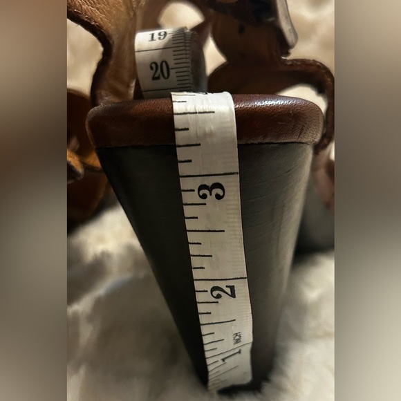 Born Chenille brown leather strappy slingback heel sandals women’s size 8M - Picture 15 of 16